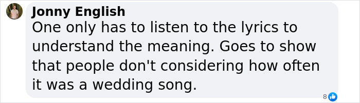 Comment about James Blunt sharing the dark meaning behind his hit song You’re Beautiful in an online discussion. Comment about James Blunt sharing the dark meaning behind his hit song You’re Beautiful in an online discussion.