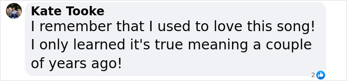 Facebook comment by Kate Tooke sharing thoughts about James Blunt’s hit song You’re Beautiful and its true meaning. Facebook comment by Kate Tooke sharing thoughts about James Blunt’s hit song You’re Beautiful and its true meaning.