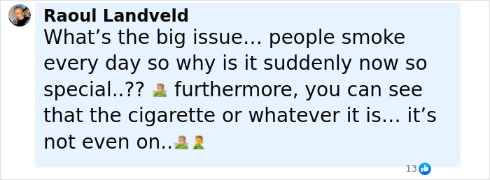 Comment from Raoul Landveld defending Beyonc&eacute;&rsquo;s cigarette stunt during show amidst Kanye West dig rumors.