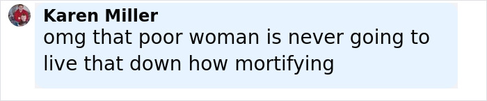 Karen Miller commenting online about LeAnn Rimes' teeth falling out while performing, expressing sympathy and shock. Karen Miller commenting online about LeAnn Rimes' teeth falling out while performing, expressing sympathy and shock.