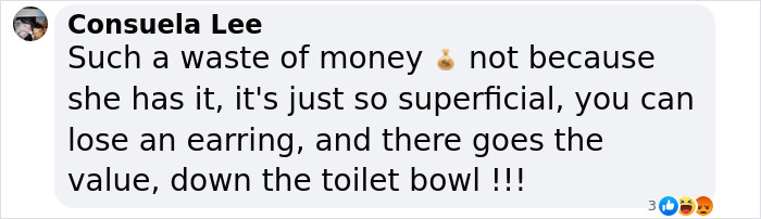 Comment on social media criticizing wealth display during Eras Tour outing, highlighting opinions on spending and superficiality. Comment on social media criticizing wealth display during Eras Tour outing, highlighting opinions on spending and superficiality.