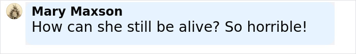User comment by Mary Maxson expressing shock and concern about a model brutally attacked in Dubai who begins to speak but doesn&rsquo;t recognize her own family.