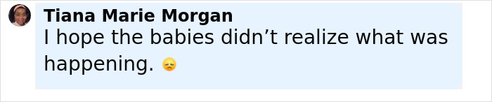 Comment by Tiana Marie Morgan expressing hope that babies didn&rsquo;t realize what was happening during Air India plane disaster.