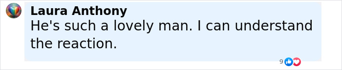 Comment section screenshot showing a user named Laura Anthony praising a man, related to Scarlett Johansson kissing costar at premiere.