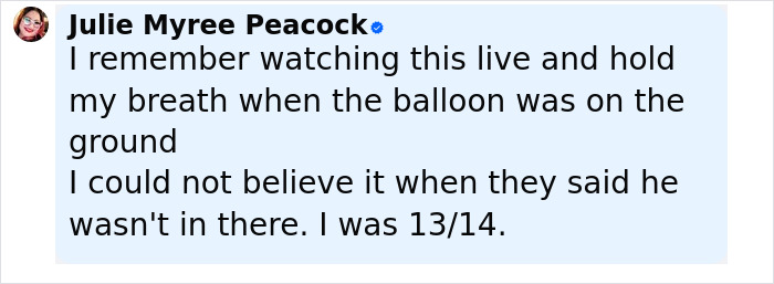 Social media post recalling the Balloon Boy controversy as the family speaks out 16 years after the incident.