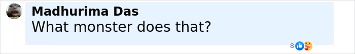 Comment by Madhurima Das reading What monster does that? with 8 likes and a shocked emoji reaction.