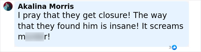 Comment expressing hope for closure after family of teen found with teeth around his corpse files lawsuit, naming suspects. Comment expressing hope for closure after family of teen found with teeth around his corpse files lawsuit, naming suspects.