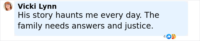 Comment expressing grief and the family's demand for answers and justice in a teen's teeth around undressed corpse lawsuit case. Comment expressing grief and the family's demand for answers and justice in a teen's teeth around undressed corpse lawsuit case.