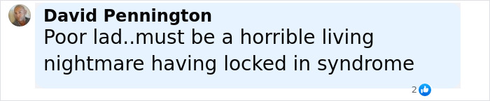 Comment text discussing the man stuck with locked-in syndrome after visiting a chiropractor for neck pain.