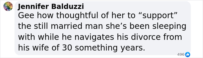 Screenshot of a social media comment discussing Hugh Jackman's darling Sutton Foster amidst their 17-year history revelation. Screenshot of a social media comment discussing Hugh Jackman's darling Sutton Foster amidst their 17-year history revelation.
