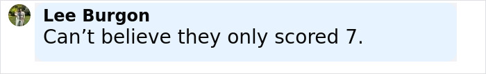 Comment from Lee Burgon expressing disbelief about a low score in a female national soccer team match. Comment from Lee Burgon expressing disbelief about a low score in a female national soccer team match.