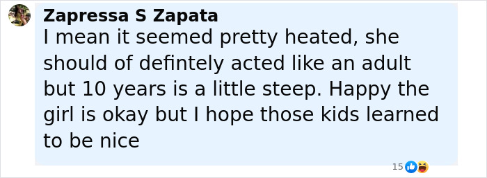 Comment expressing opinion on raging mom who drove pickup truck through kids' park and ran over child's leg, mentioning 10 years sentence.