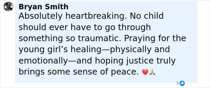 Comment expressing heartbreak and prayers for healing and justice after child&rsquo;s leg run over in park incident involving pickup truck.