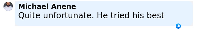 Comment by Michael Anene saying quite unfortunate he tried his best on social media discussing Air India pilot hero act in crash.