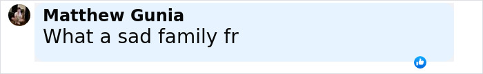 Comment on social media by Matthew Gunia expressing sadness about family issues related to Brad Pitt cutting off contact with sons.