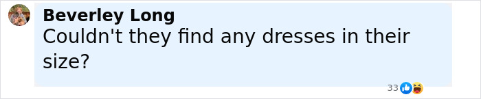 Comment by Beverley Long questioning dress sizes, related to racy revealing looks from Jeff Bezos and Lauren S&aacute;nchez's pajama-themed afterparty.