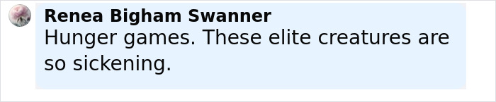 Comment by Renea Bigham Swanner expressing disgust towards elite creatures, sharing an opinion on social behavior.