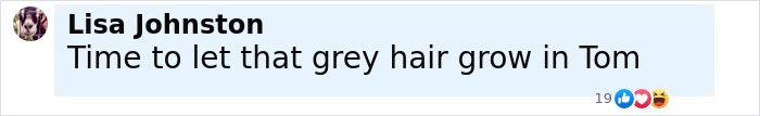 Comment reading Time to let that grey hair grow in Tom, reacting to Tom Cruise botox rumors after F1 premiere with Brad Pitt.