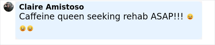 Woman expressing urgent need for rehab due to excessive caffeine consumption, highlighting risks of too much caffeine.