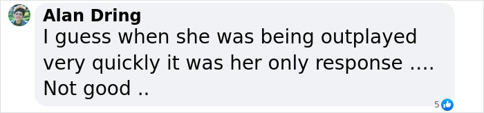 Screenshot of a comment by Alan Dring discussing a tennis star&rsquo;s response to opponent&rsquo;s odor remark mid-match.