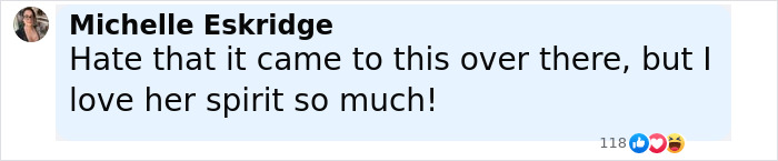 Screenshot of a social media comment expressing support for a trans woman swimming topless in competition against men protest.