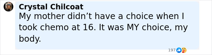 Screenshot of an anti-vax mom’s social media post about her Cambridge graduate’s cancer treatment choice. Screenshot of an anti-vax mom’s social media post about her Cambridge graduate’s cancer treatment choice.