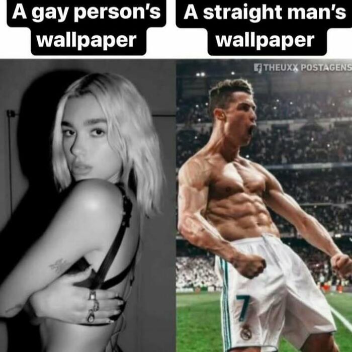 Side-by-side images showing contrasting wallpapers, highlighting moments that made people go hmmm to share online.