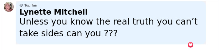 Comment from Lynette Mitchell questioning the truth and taking sides related to Brad Pitt cut off contact with sons.