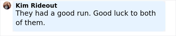 Screenshot of a social media comment expressing good luck to Katy Perry and Orlando Bloom after their split. Screenshot of a social media comment expressing good luck to Katy Perry and Orlando Bloom after their split.