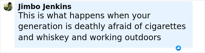 Comment on generational views about cigarettes, whiskey, and outdoor work related to viral photos of Sean Connery at same age.