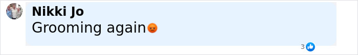 Comment by Nikki Jo saying Grooming again with angry emoji, discussing fears of grooming related to Bianca Censori&rsquo;s sister.