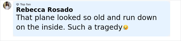 Social media comment by Rebecca Rosado expressing concerns about Air India Boeing jet&rsquo;s condition before crash.