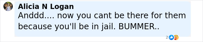 Screenshot of a social media comment about a mom driving a pickup truck through a kids' park and injuring a child's leg.