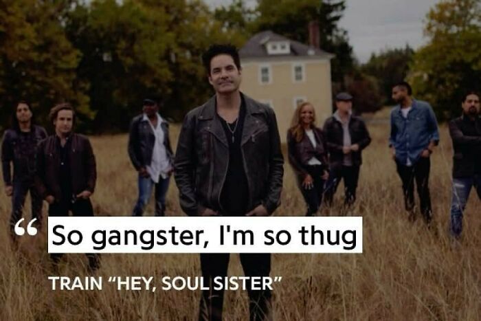 Group of people standing in a field with a funny quote that made people go hmmm and share interesting pics