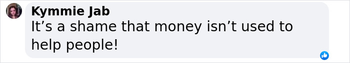 Comment saying it’s a shame that money isn’t used to help people amid Eras Tour wealth criticism. Comment saying it’s a shame that money isn’t used to help people amid Eras Tour wealth criticism.