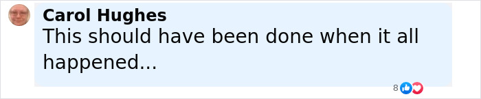 Image of a Facebook comment by Carol Hughes saying this should have been done when it all happened, related to Madeleine McCann detectives finding buried weapons.