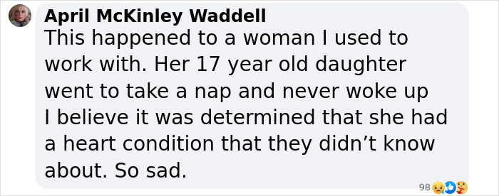 Comment from April McKinley Waddell sharing a story about a tragic loss similar to 16 and pregnant star Whitney Purvis.