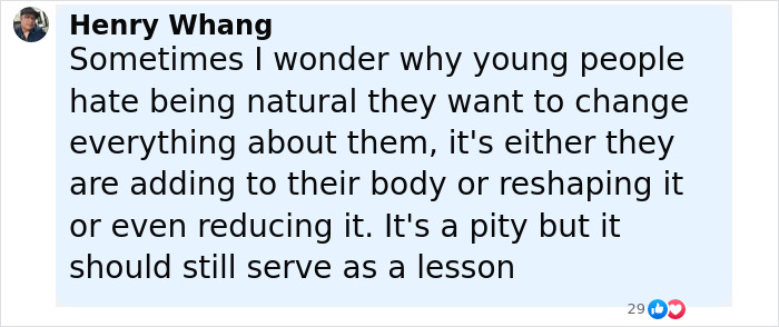 Comment by Henry Whang reflecting on young people&rsquo;s desire for plastic surgery and its potential lessons.