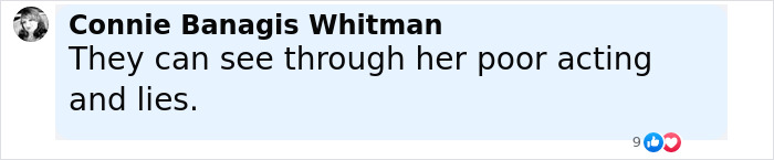 Comment by Connie Banagis Whitman saying They can see through her poor acting and lies, related to Johnny Depp trial juror courtroom secrets.