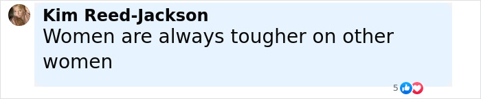 Screenshot of a social media comment by Kim Reed-Jackson about women being tougher on other women, related to Johnny Depp trial juror.