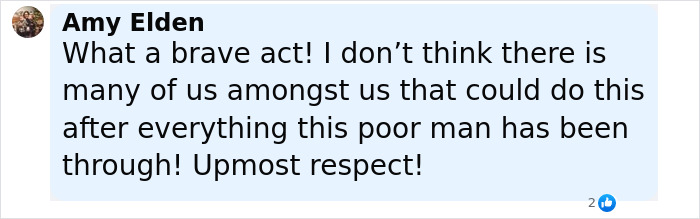 Comment by Amy Elden expressing respect for the sole survivor of Air India crash's heartbreaking final act for brother.