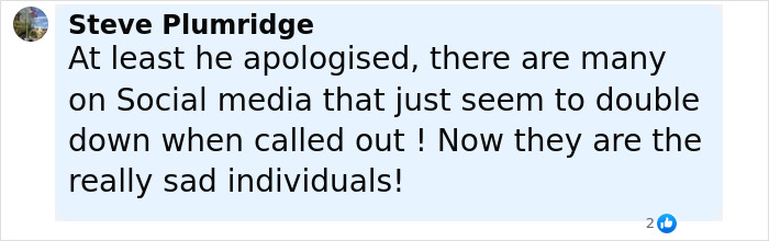 Comment by Steve Plumridge expressing frustration over social media users refusing to apologize after Air India tragedy posts.