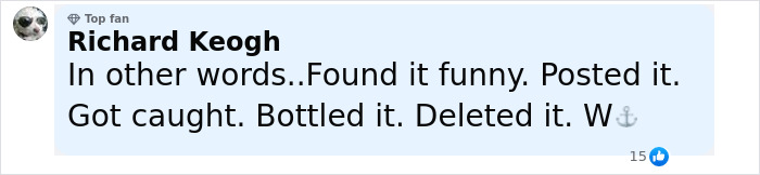 Comment by Richard Keogh on social media, admitting to posting and deleting an insensitive message after Air India tragedy.