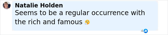 Comment from Natalie Holden discussing the regular occurrence of inflated ego among the rich and famous stars.