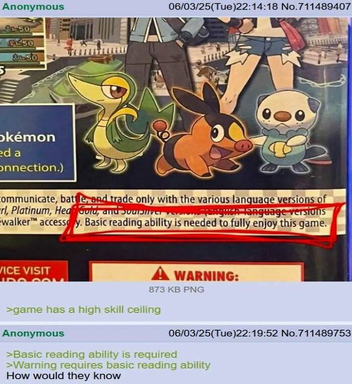 Game packaging highlights basic reading skill requirement, prompting gamers to notice unusual warning in language versions.
