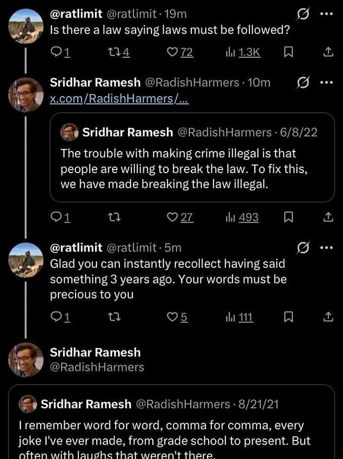 Twitter conversation showing a thought-provoking exchange that made people go hmmm and sparked sharing online.