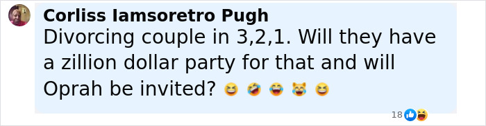 Comment on Kim Kardashian claims guests cried at Jeff Bezos wedding ceremony, sparking funny reactions with laughing emojis.