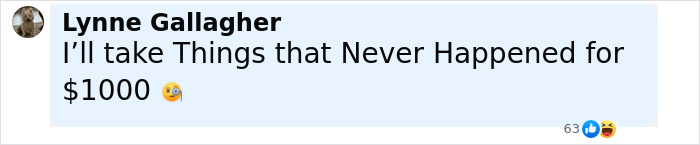 Comment by Lynne Gallagher joking about false claims, reacting to Kim Kardashian&rsquo;s statement on Jeff Bezos wedding guests crying.