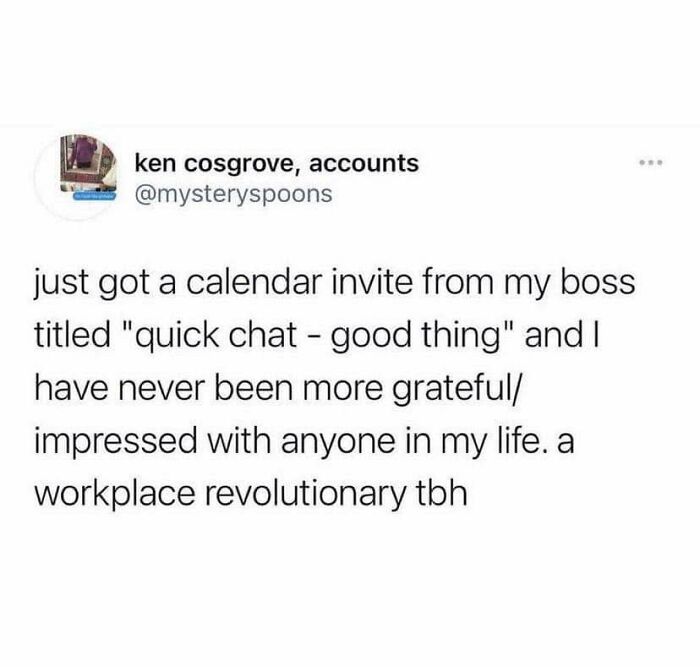 Social media post about a calendar invite titled quick chat, showcasing wholesome memes to share with favorite people.