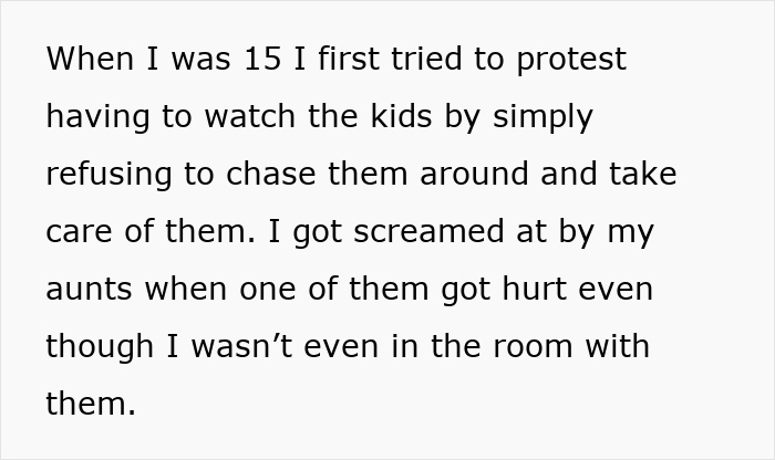 Teen refuses to babysit multiple kids during family vacation, causing adults to go into meltdown over responsibility.